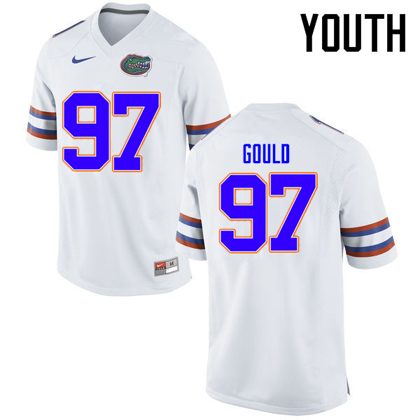 Youth Florida Gators #97 Jon Gould College Football Jerseys Sale-White